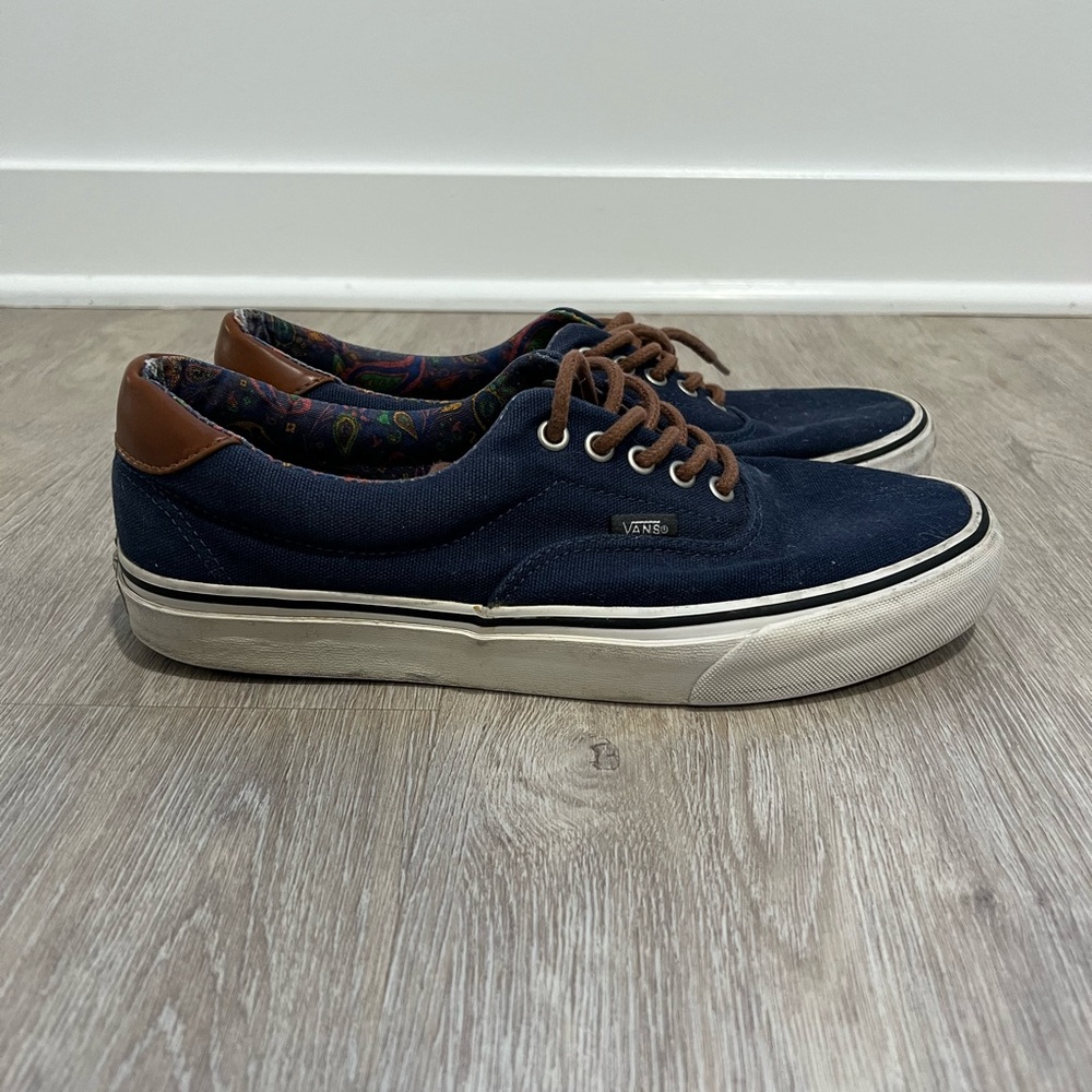 Navy & brown men’s Vans (size 10) - Picture 2 of 4